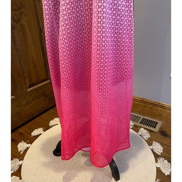 Paper Dolls Girls Mini Maxi Pink Ombré Size 12 Lace Overlay Dress - Picture 6 of 11